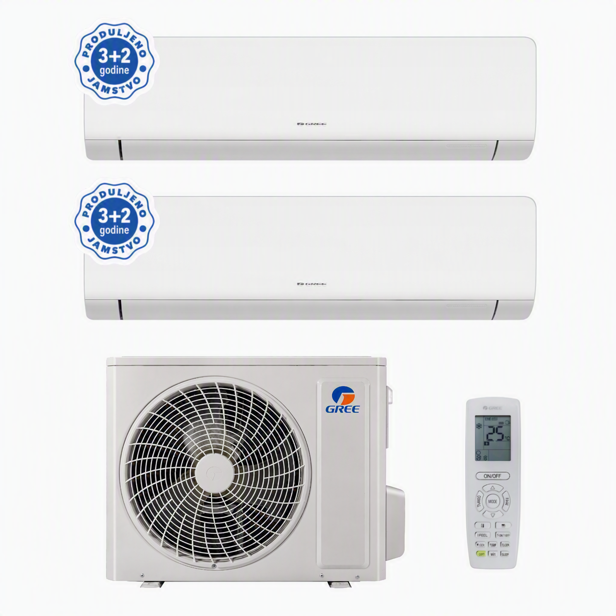 GREE - DUAL - (3,5 kW) GWH12AWCXD-K6DNA1D/I+GWH12AWCXD-K6DNA1D/I+GWHD(18)NK6OO
